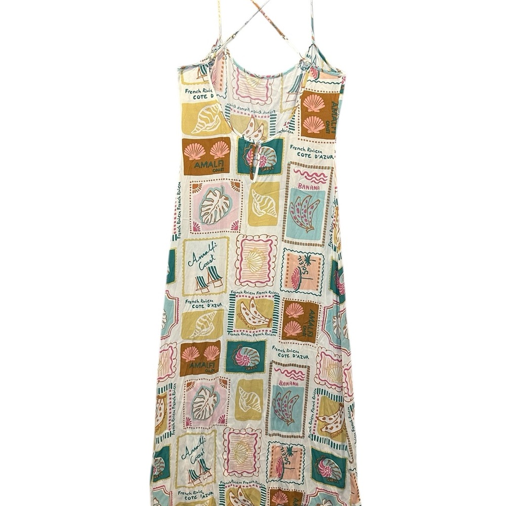 L*Space Summer Somewhere Print Slipdress - Postcards Sz: M - Picture 9 of 13